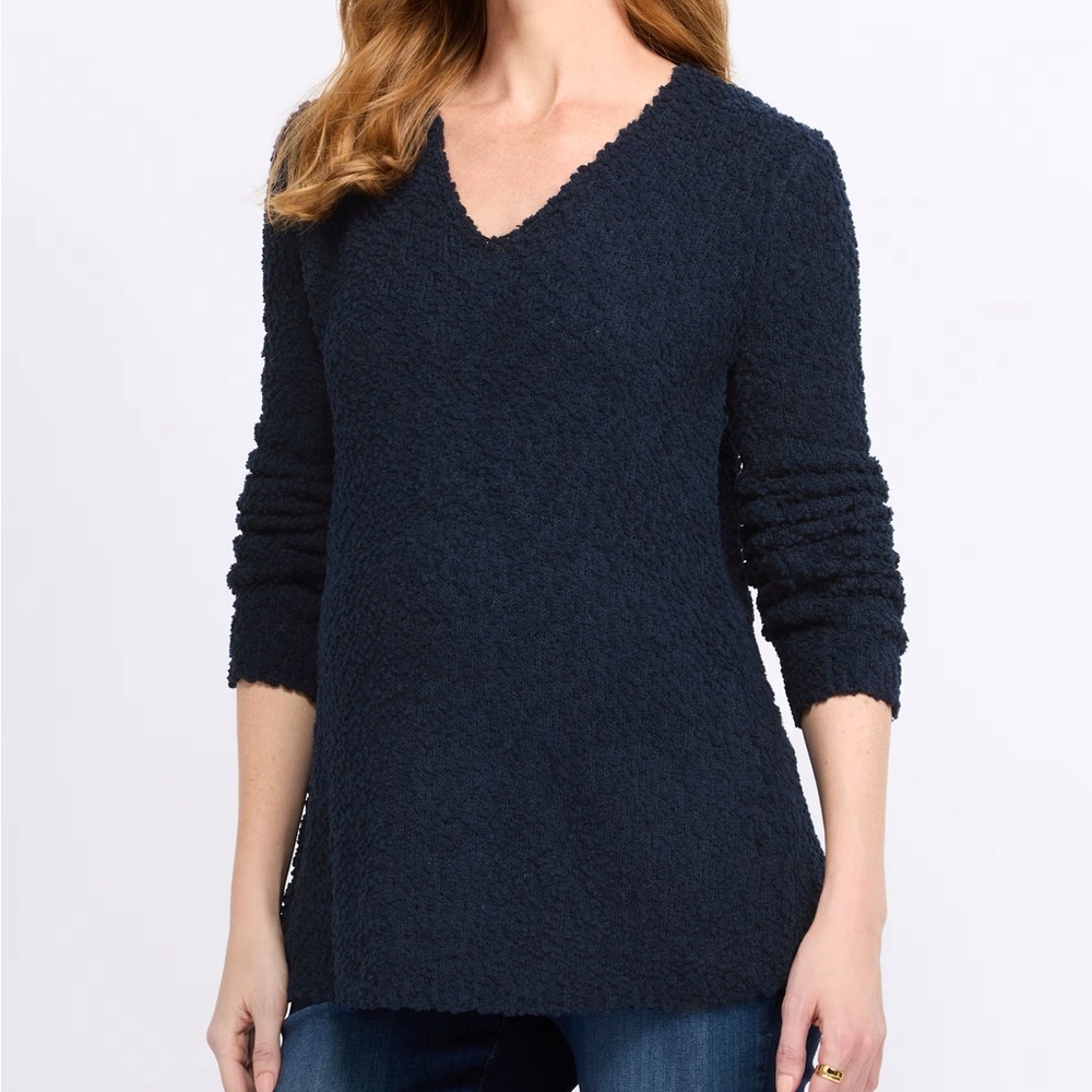BOBEAU Ava Maternity Lace Up Back Sweater